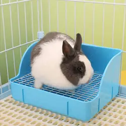 Caja de arena para conejos, bandeja de arena para animales pequeños, caja de inodoro de esquina, sartén, entrenador de conejitos para ratas, Bunny, hurón, erizo, suministros