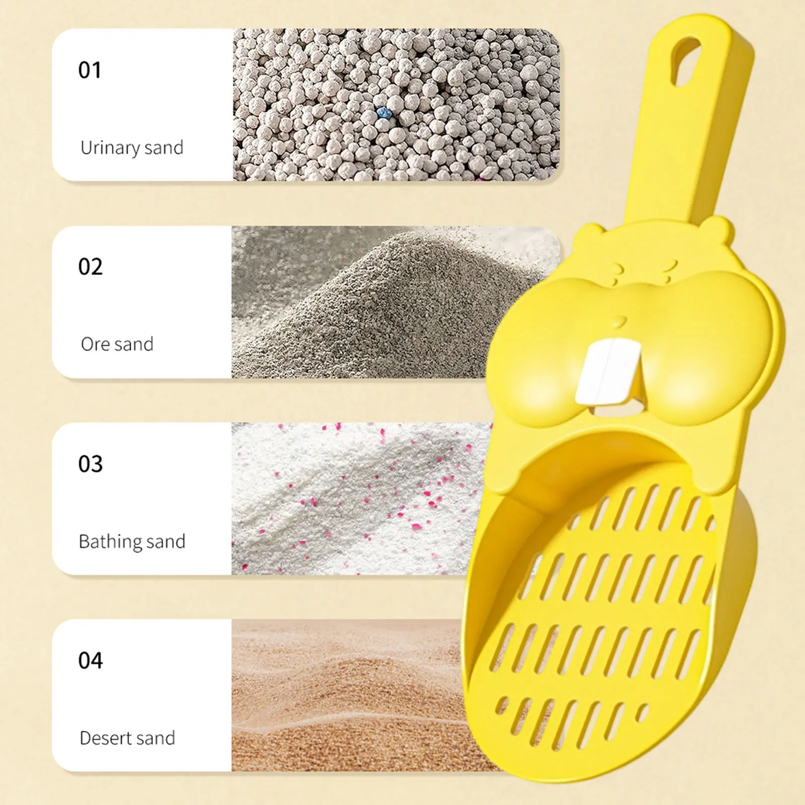 Cuchara para excrementos de hámster, limpiador de residuos de arena, pala para gatos, recogedor de arena para reptiles, erizos, suministros de limpieza de animales pequeños - imagen 4