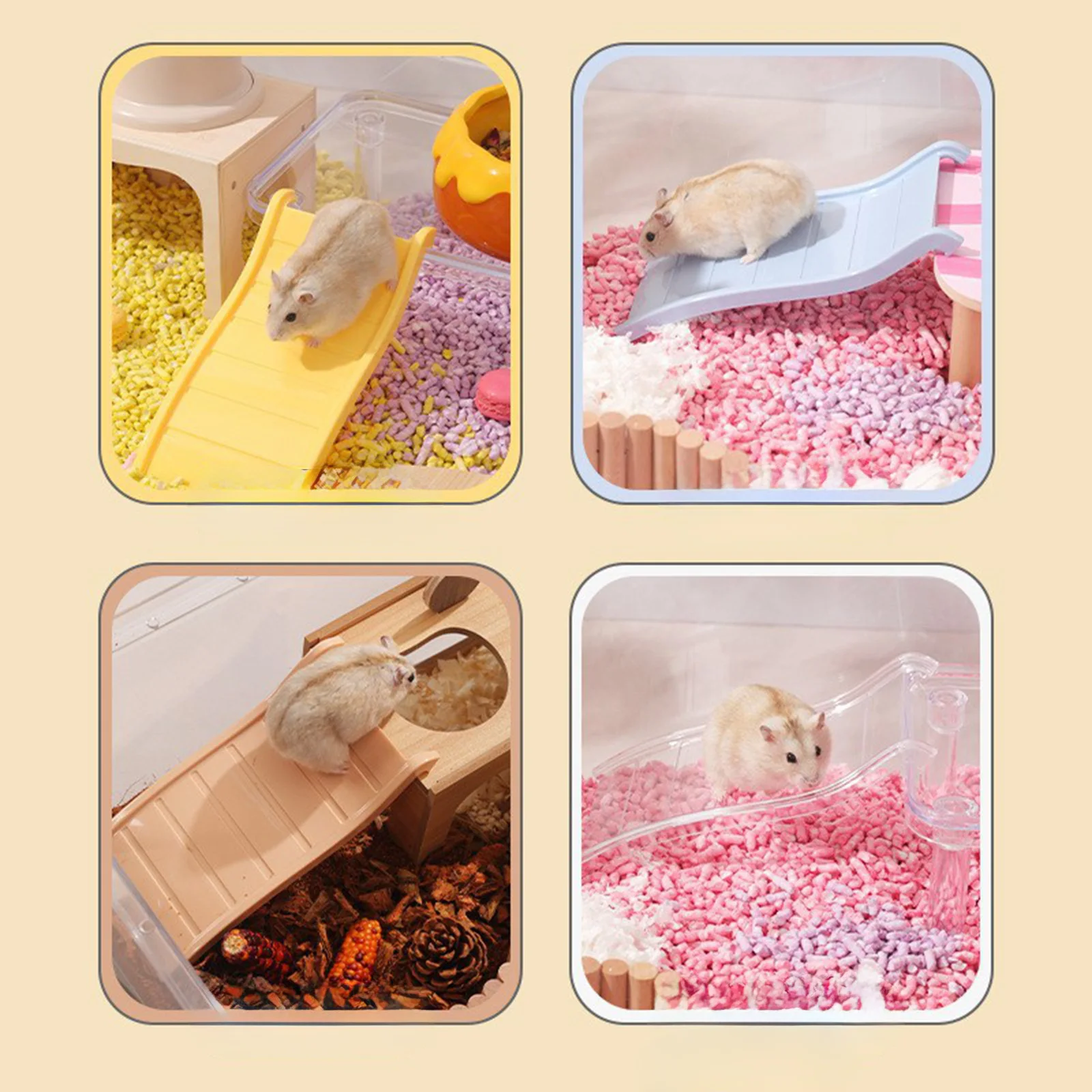 Escalera de escalada para hámster, jaula de puente flexible para mascotas, accesorios para erizo, gerbils, ratón, rampa de escalada, suministros para animales pequeños - imagen 3