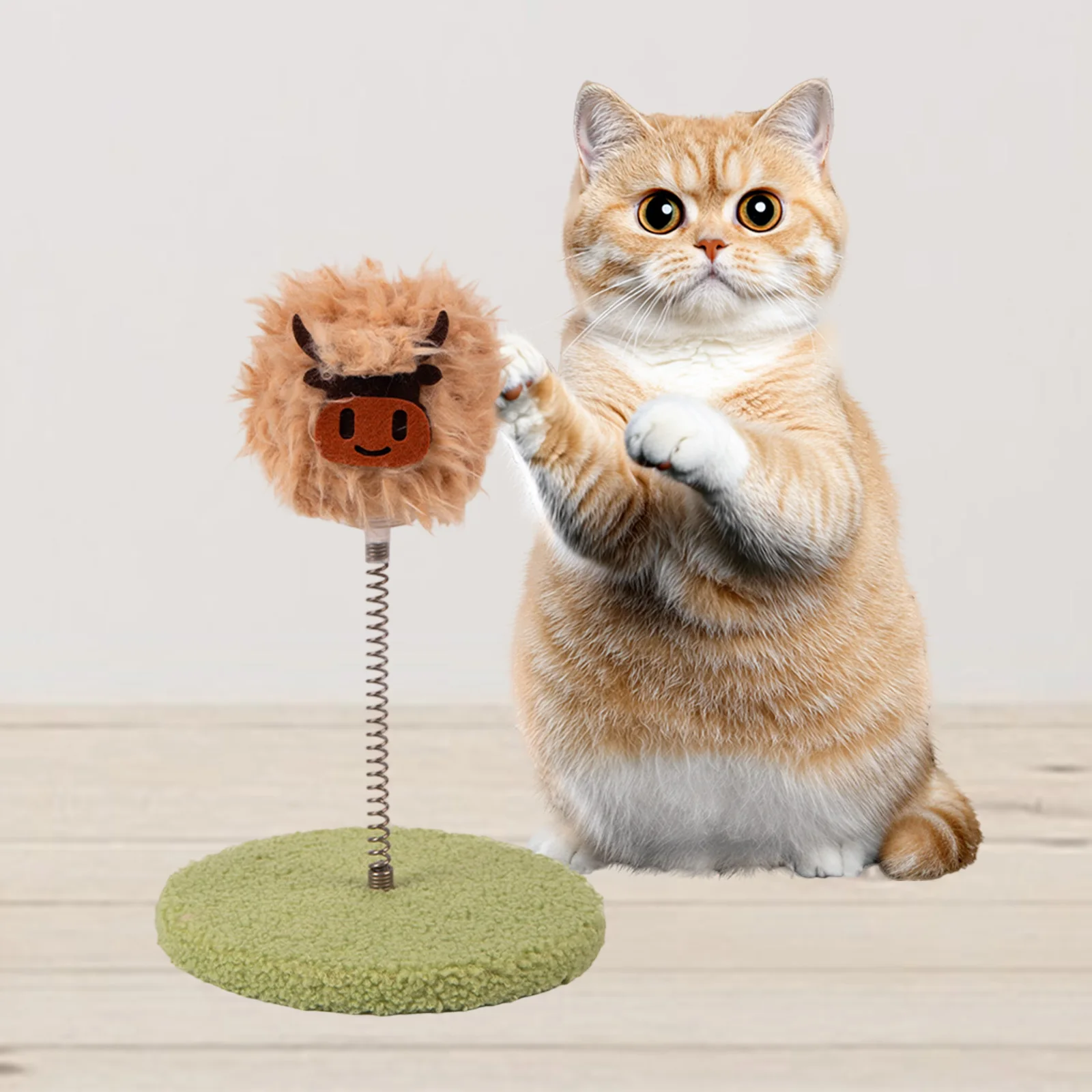 Rascadores para gatos, juguete interactivo de simulación de primavera, pluma, gatito, juguete interactivo de peluche para gatos, suministros para mascotas - imagen 3