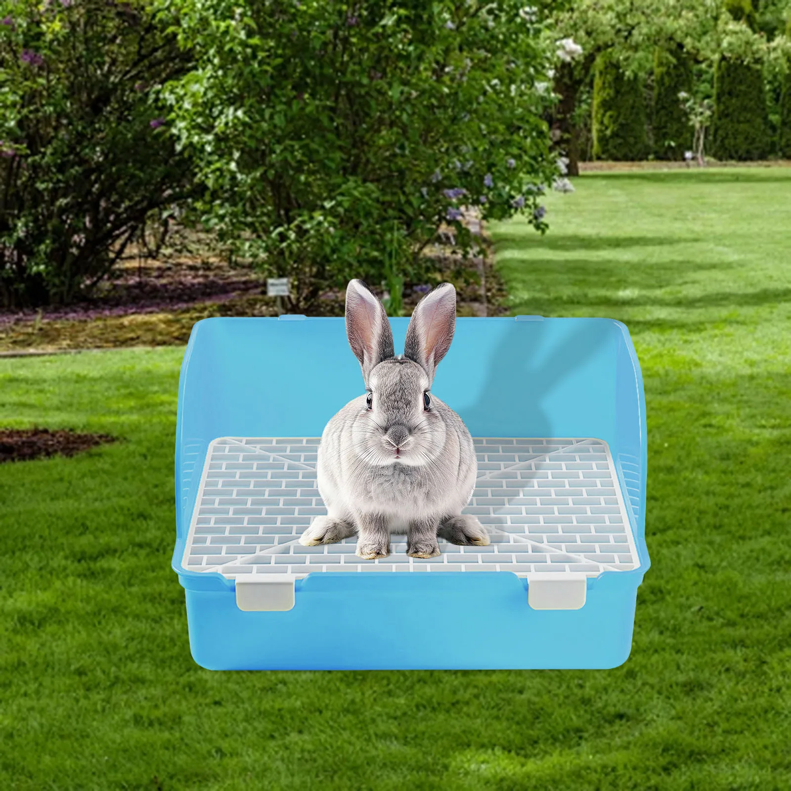 Caja de arena para conejitos, bandeja para orinal para mascotas, accesorios para jaulas de inodoro para hurón, animales pequeños, Gale Aur, suministros de limpieza para mascotas - imagen 3