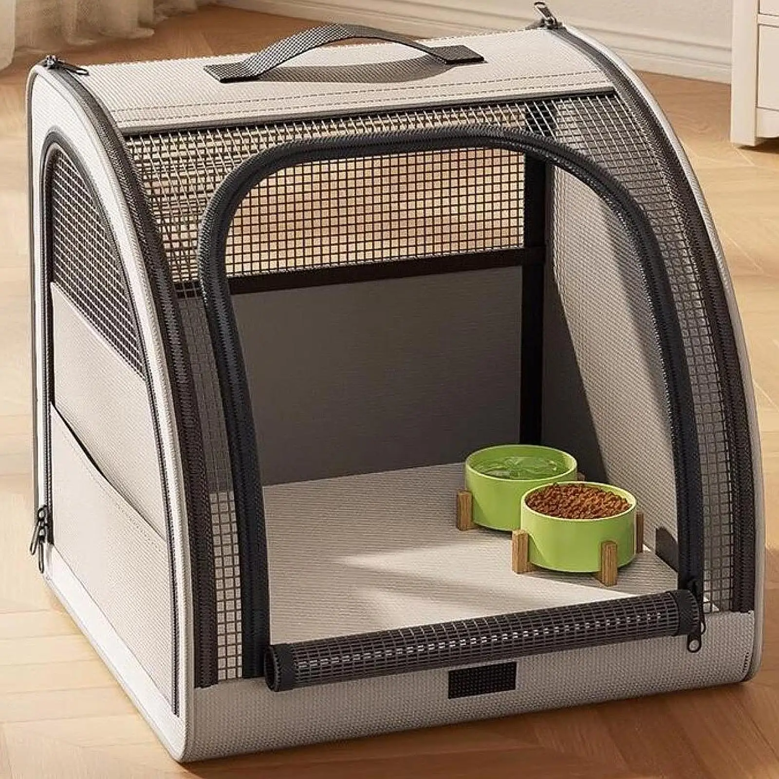 Mochila transportadora de tela Oxford para gatos, cama transpirable para perros y mascotas, bolsa de viaje para animales pequeños, bolsa de transporte de viaje para acampar al aire libre - imagen 3