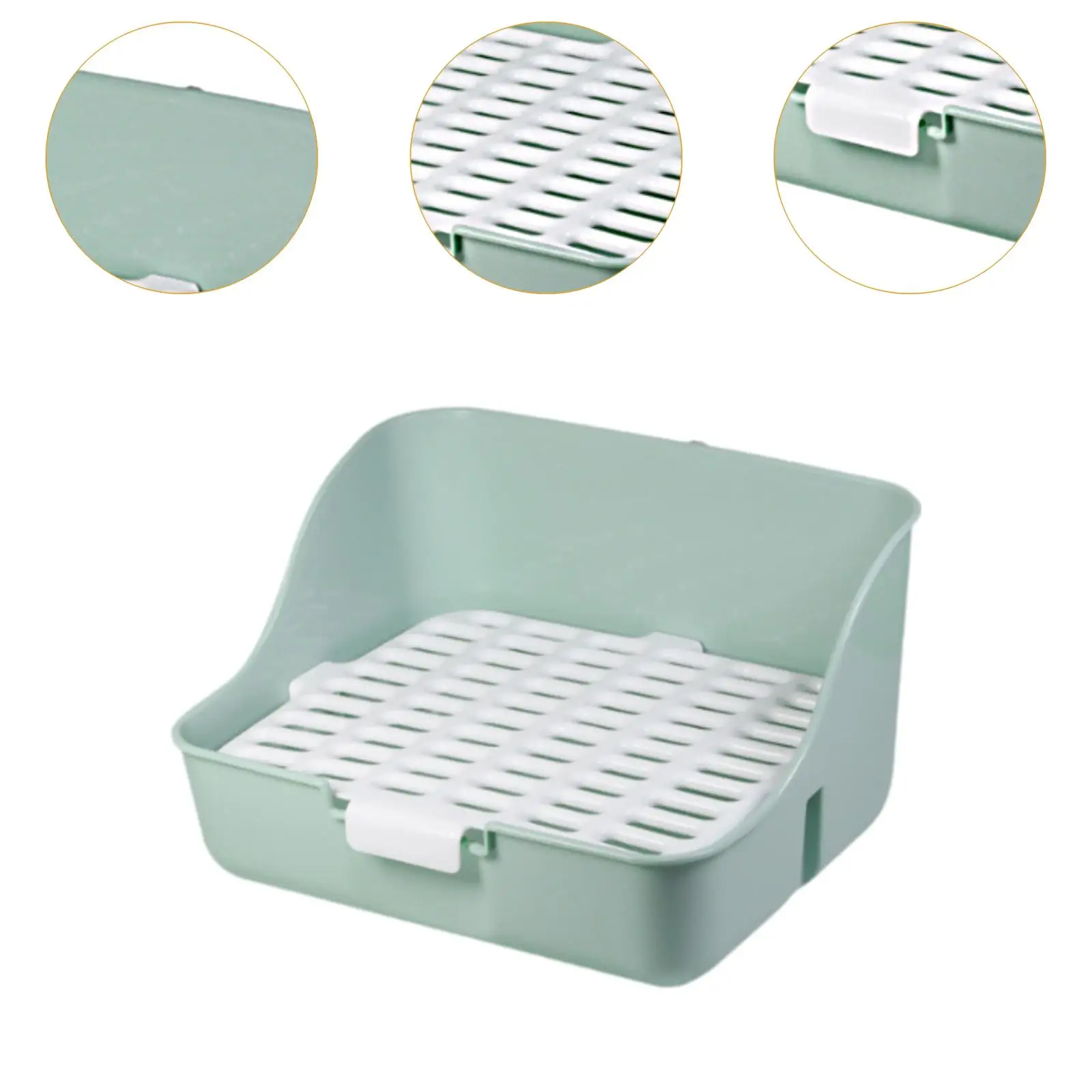 Caja de inodoro de conejito, ropa de cama para mascotas, orinal de esquina para ardillas, hurones, erizo, suministros de limpieza para animales pequeños - imagen 4