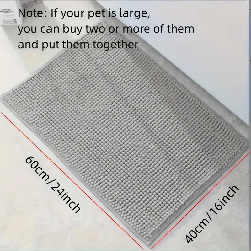Alfombrilla para puerta de perro para patas de barro, absorbe la humedad y la suciedad, alfombrilla lavable antideslizante absorbente, microfibra de secado rápido, alfombrilla para barro para perros - imagen 4