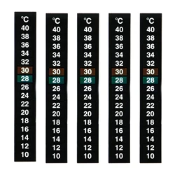 Tira adhesiva para acuario, termómetro decolorante, adhesivo adhesivo de doble escala, herramientas de temperatura, 5/10 Uds.