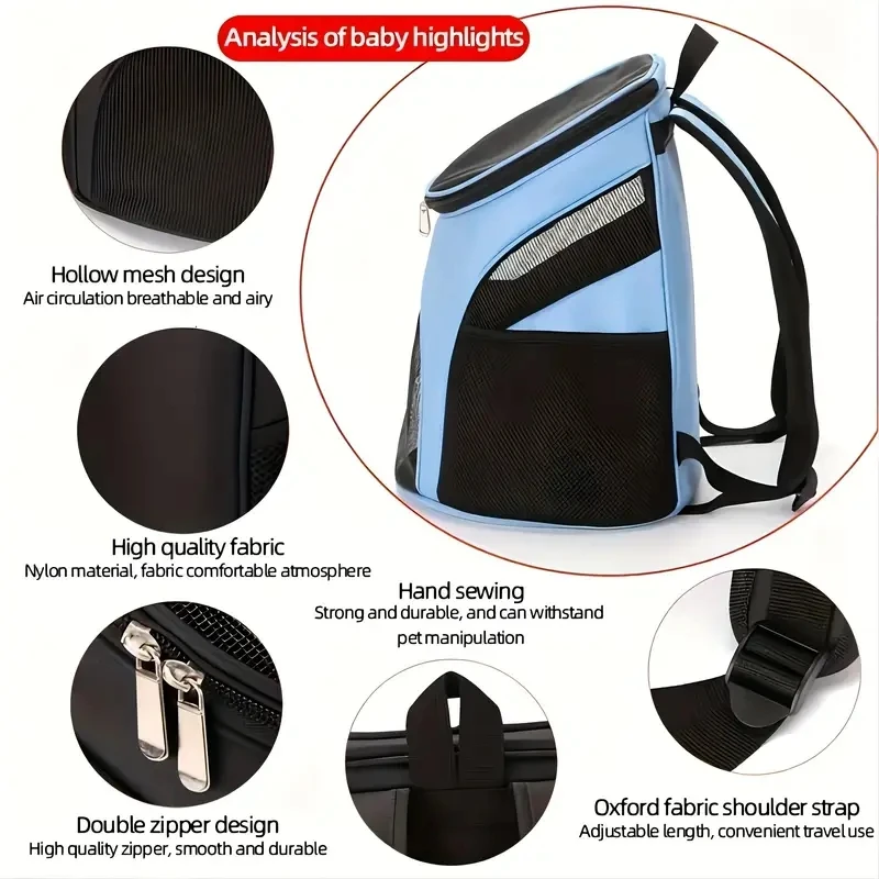 Mochila De Transporte para mascotas, mochila transpirable para caminar, senderismo, bolsa para gatos, transporte para Traver - imagen 3