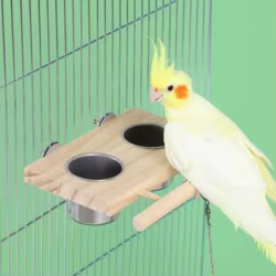 Comedero de madera de gran capacidad para aves - loros y periquitos