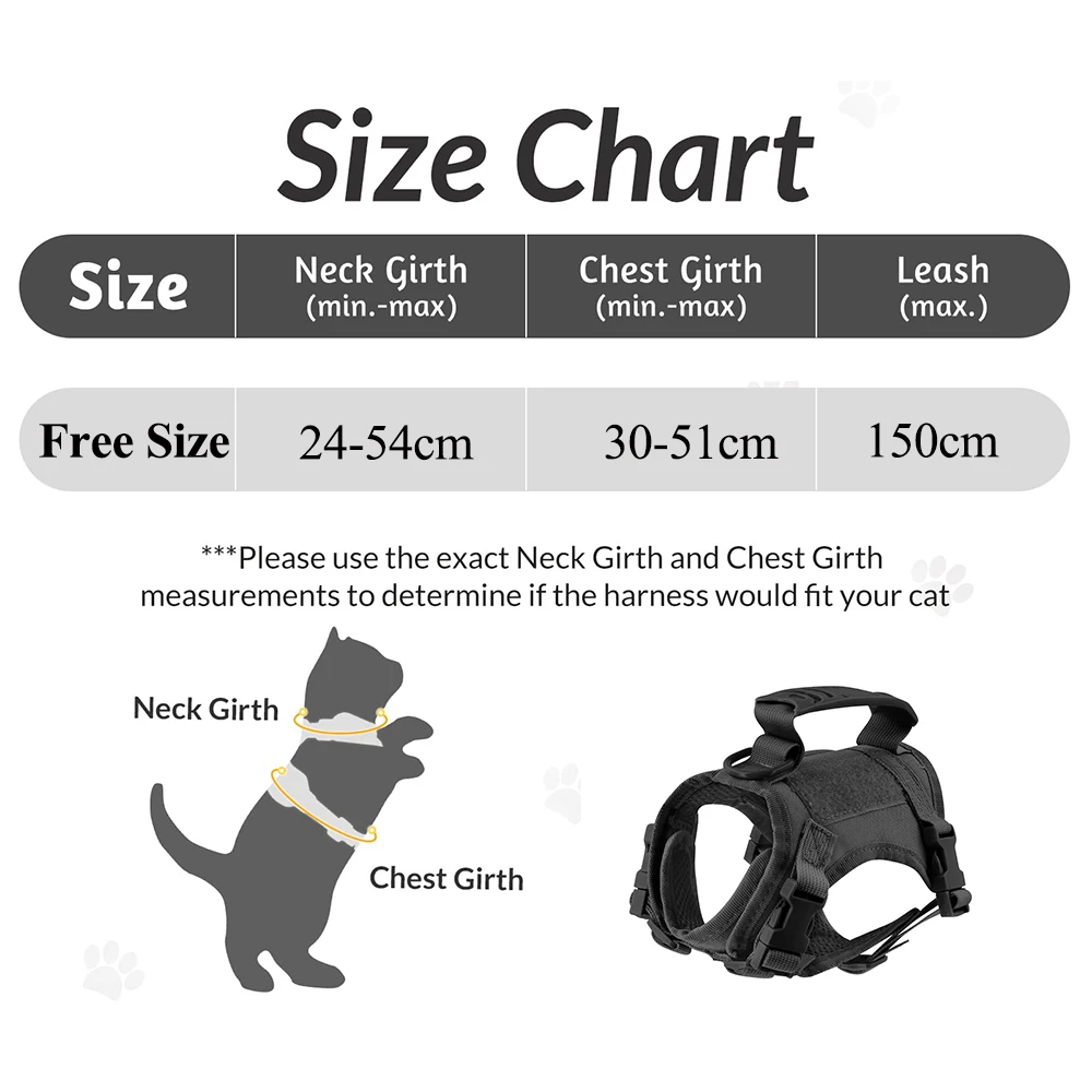 Arnés táctico para gatos y cachorros - a prueba de escapes, ajustable - imagen 4