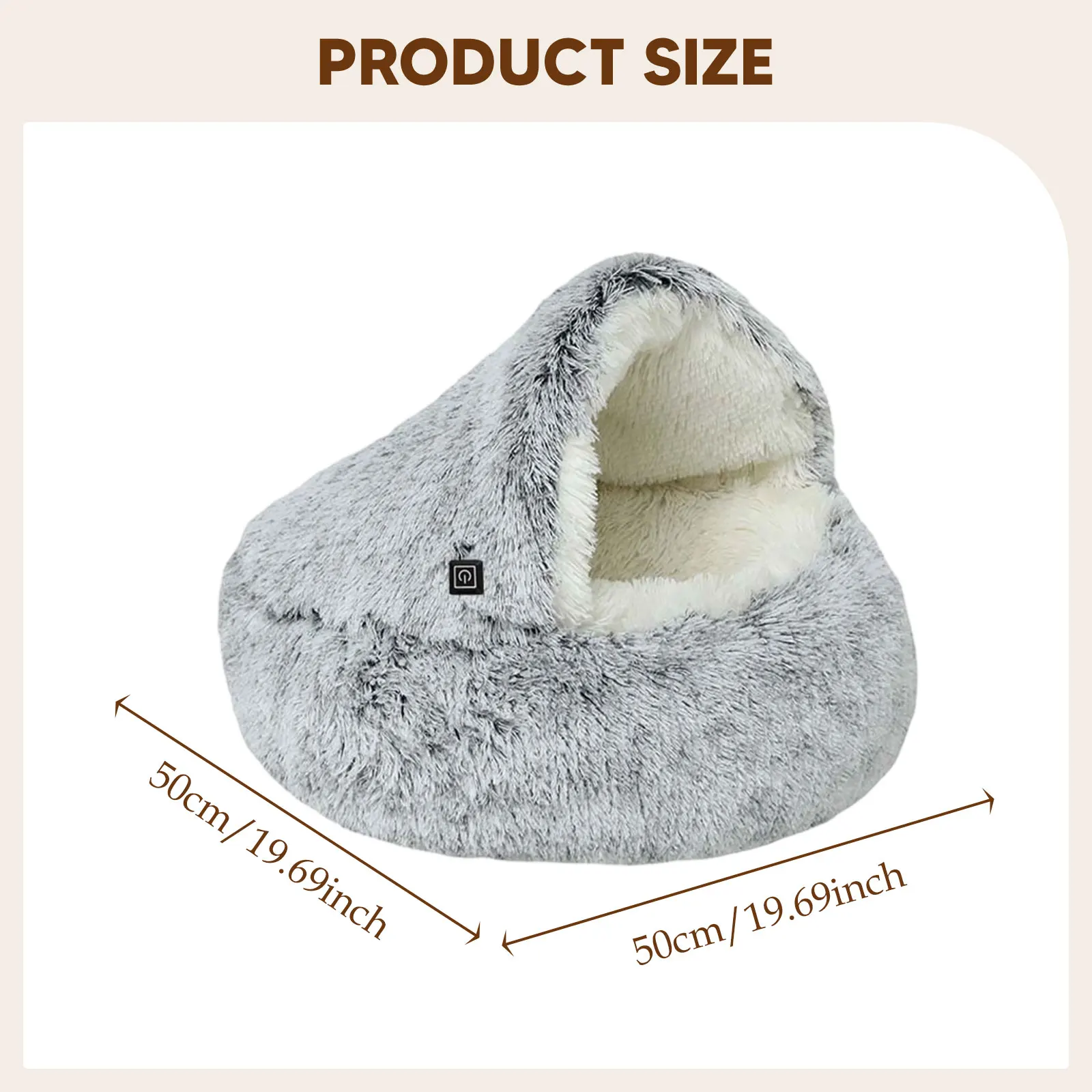 Cama calefactora semicerrada para gatos, nido cálido de invierno para cachorros y gatos de interior y perros pequeños, cama calefactora, suministros para mascotas - imagen 5