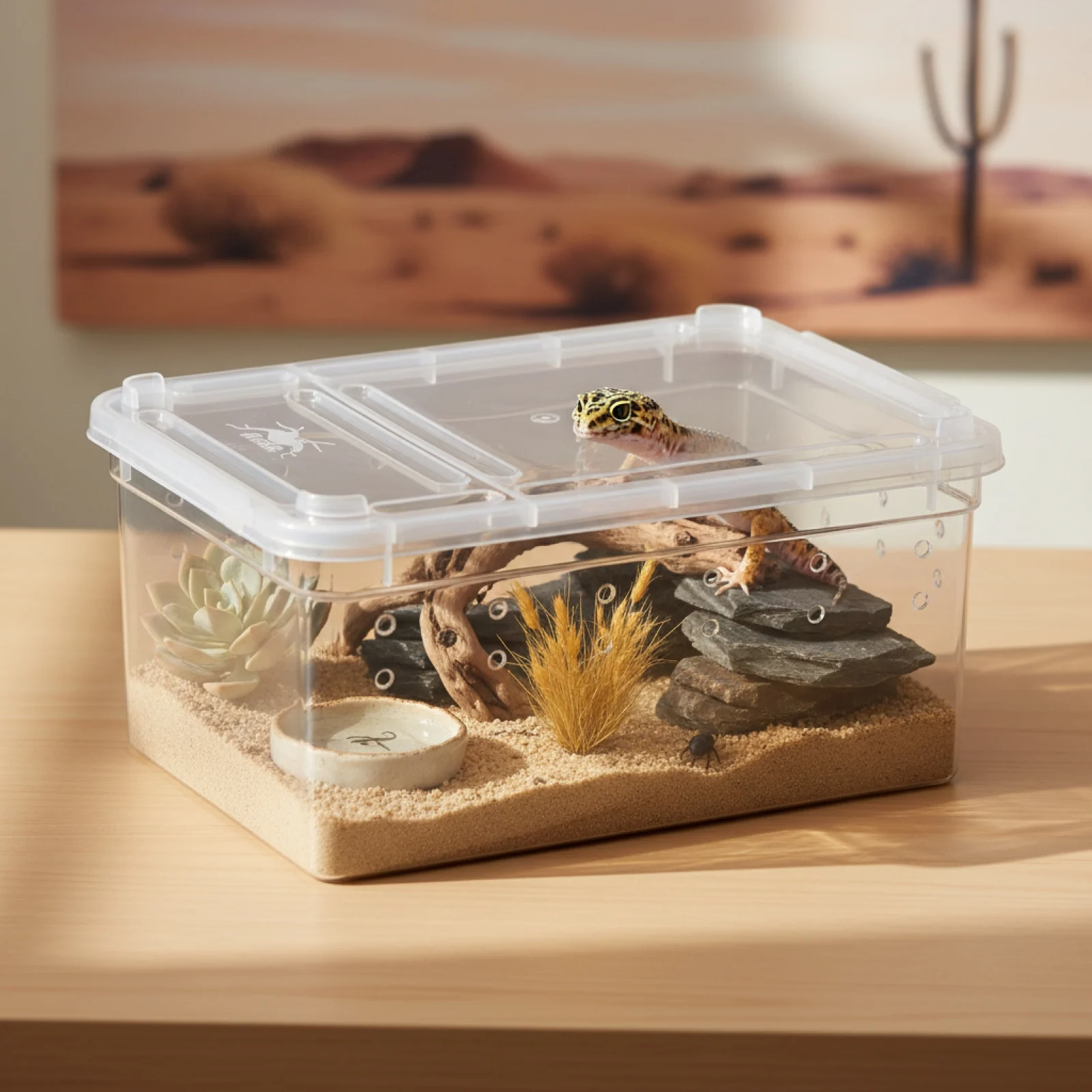 Caja de cría de reptiles, terrario transparente, jaula para hábitat, Mini contenedor para incubar mascotas, para dragón barbudo, lagarto, escorpión - imagen 2