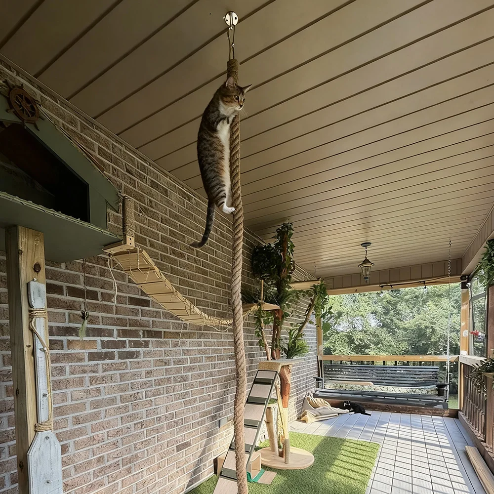 Rascador de sisal para gatos montable en pared o techo: afila garras - imagen 4