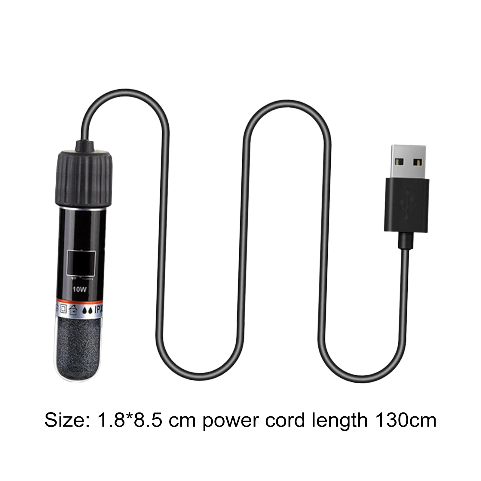 Varilla calefactora para mini acuario USB de 10 W 26 ° Calentador de tanque de peces pequeños de temperatura constante C Calentador de termostato de acuario sumergible