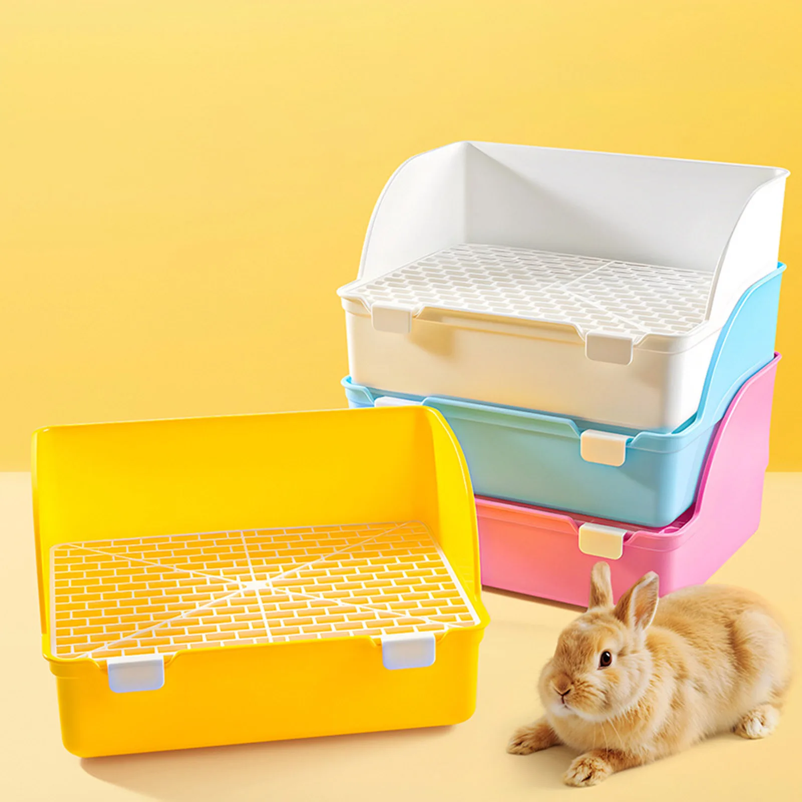 Caja de arena para conejitos, bandeja para orinal para mascotas, accesorios para jaulas de inodoro para hurón, animales pequeños, Gale Aur, suministros de limpieza para mascotas