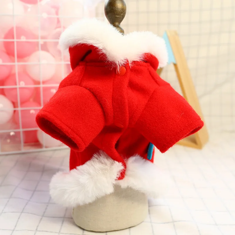 Disfraz navideño para perros y gatos, vestido cálido de invierno para mascotas, vestidos para perros pequeños, gatos, abrigo para Chihuahua de Año Nuevo, falda para cachorros, ropa para gatos - imagen 5