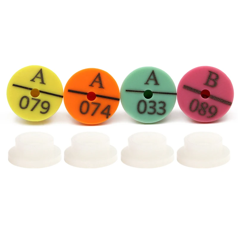 Tarjeta de identificación de animales, etiqueta de oreja de conejo con palabra No.001-100, marcador permanente de escritura láser, herramientas agrícolas, productos para mascotas, 100 Uds. - imagen 4