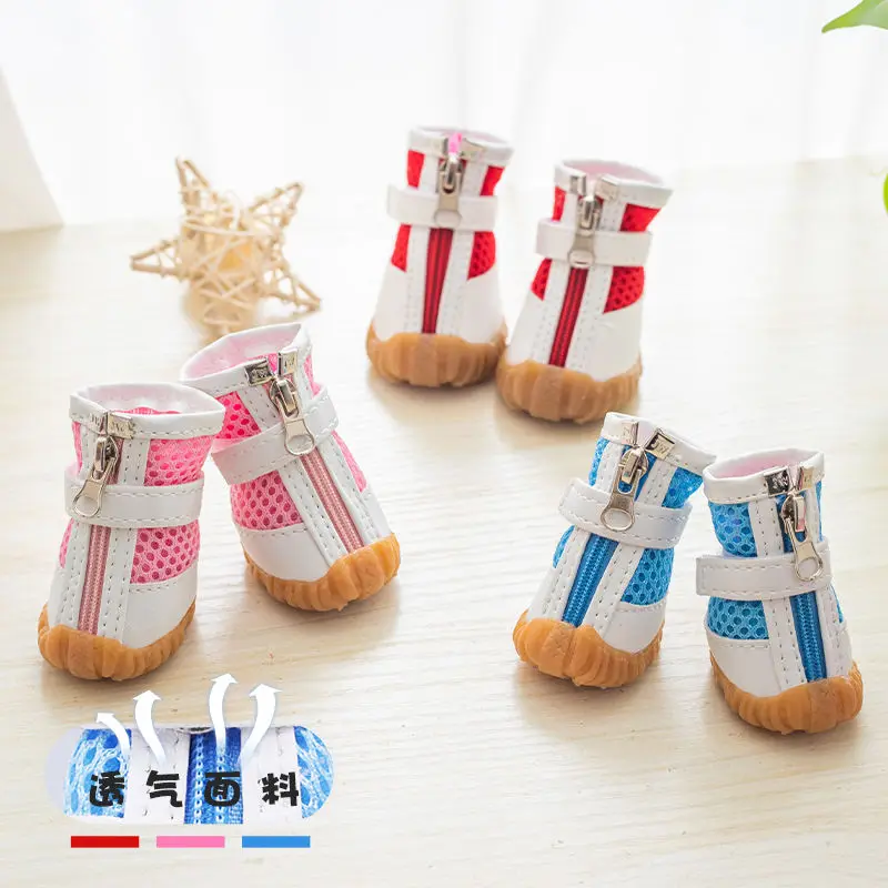 Zapatos a la moda para mascotas, calzado impermeable y transpirable para perros pequeños, novedad de 2021 - imagen 4