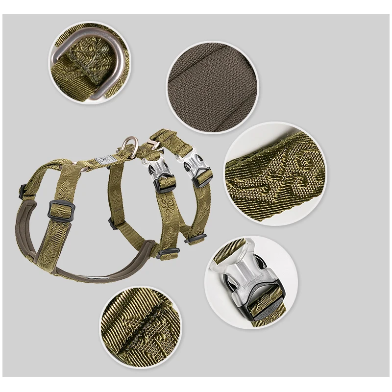 TRUELOVE-arnés para mascotas de nailon doble H, personalizado, sin tirones, reflectante, transpirable, ajustable, YH1803 - imagen 4