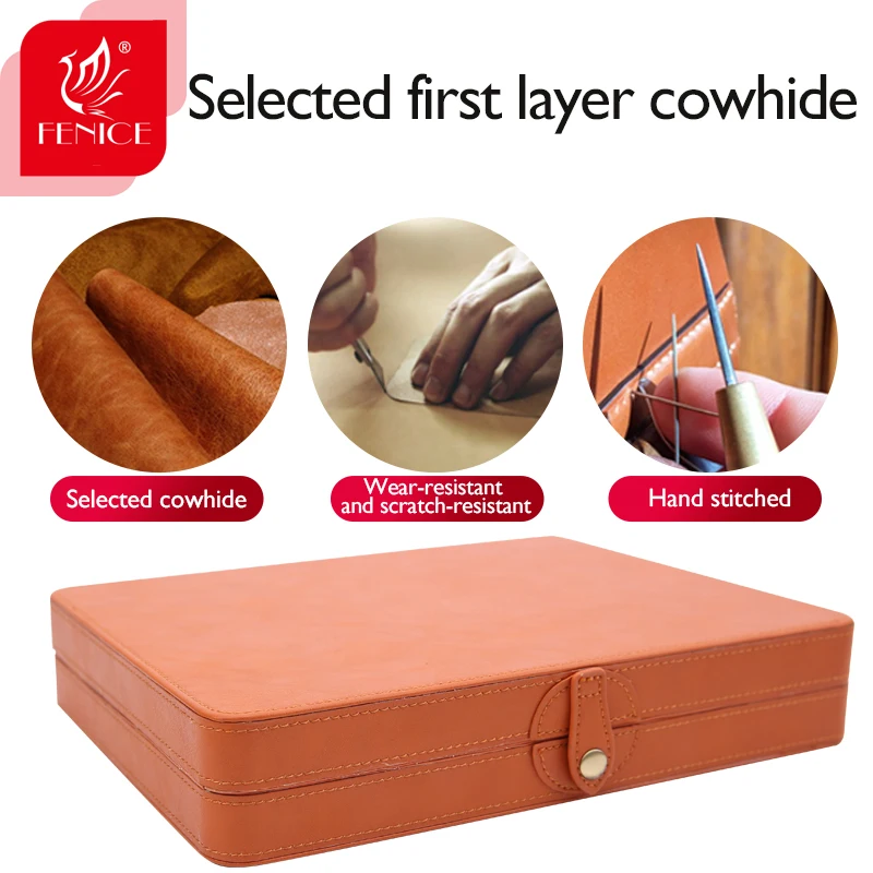 Fenice-Caja de Herramientas de peluquería de cuero, estuche de herramientas de tijeras, soporte de bolsa, caja de equipaje, peine, clip, caja de almacenamiento portátil - imagen 2