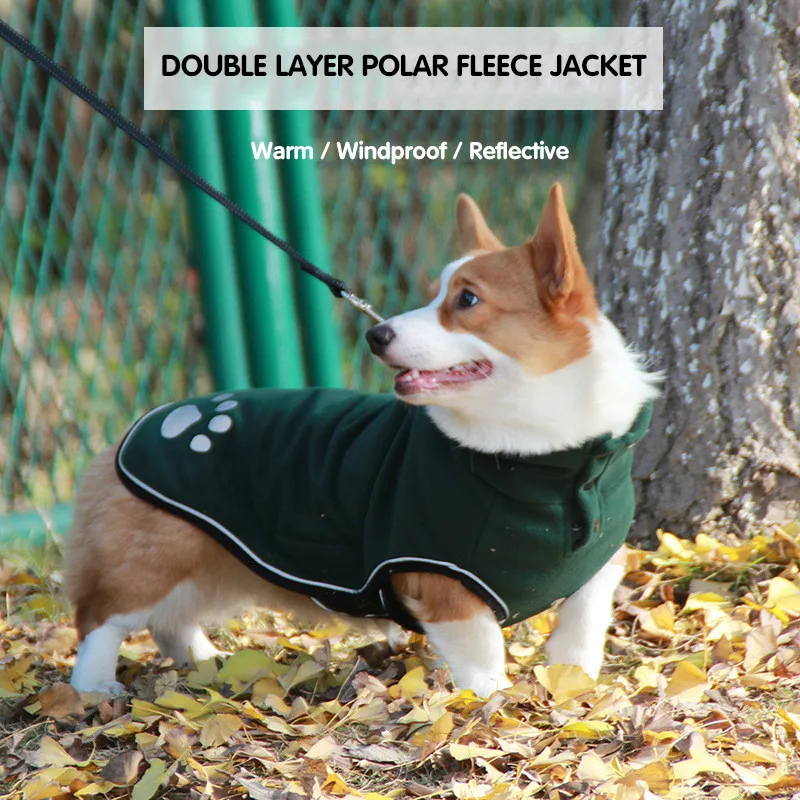 Chaqueta de lana para perros, ropa cálida de primavera para perros pequeños, medianos y grandes, abrigo reflectante a prueba de viento para exteriores, abrigo elástico para el vientre - imagen 4