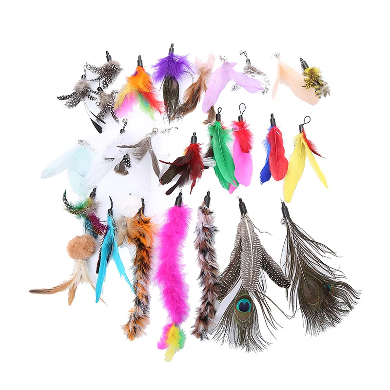Juguete interactivo de plumas para gato, varita retráctil para mascotas, reemplazo de campana, producto receptor para gatitos - imagen 5