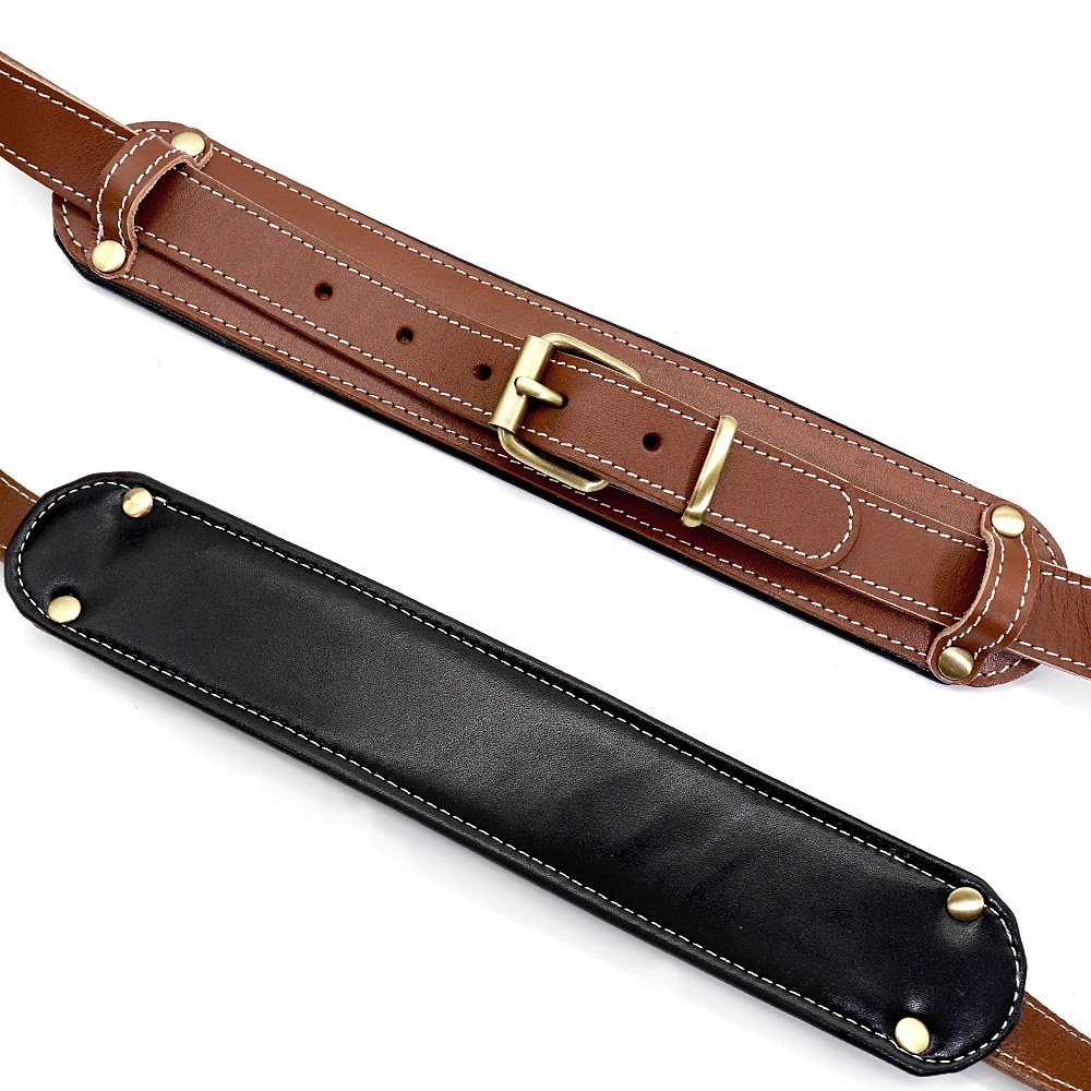 Arnés de cuero suave para perro, accesorio ajustable para entrenamiento de caminar, Pitbull, Alaskan, mediano y grande, color marrón - imagen 3