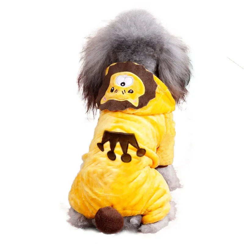 Más estilo de lana de Coral para mascotas, ropa cálida de invierno para perros y gatos, sudaderas con capucha para cachorros y gatos pequeños y medianos - imagen 2