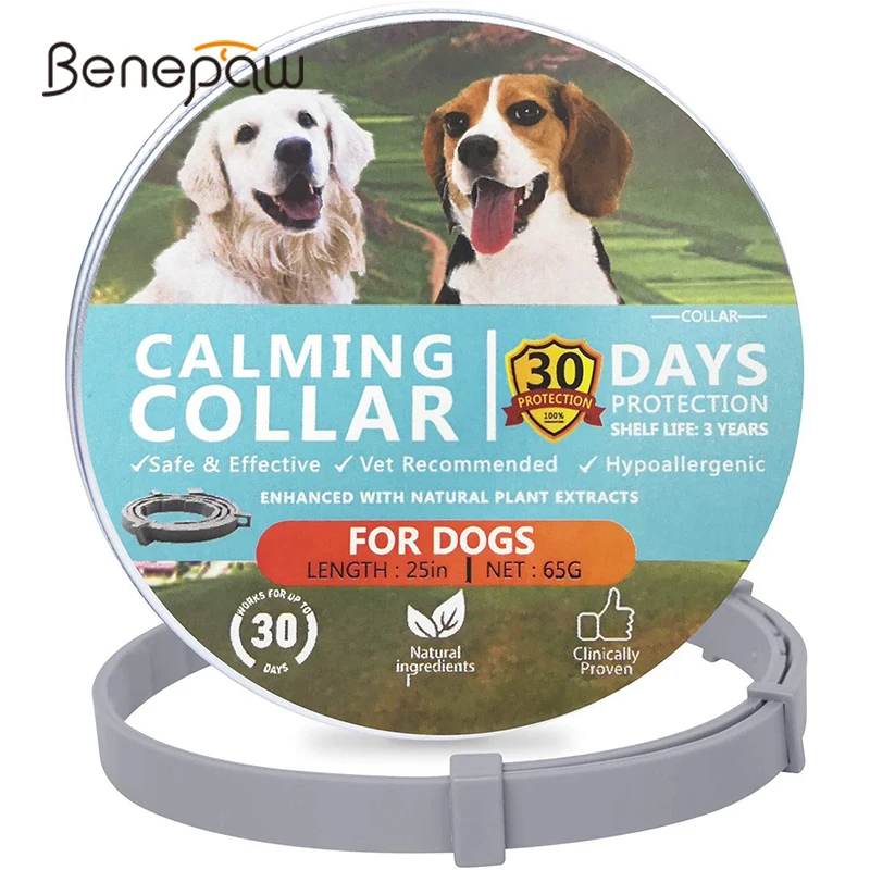 benepaw collar calmante efectivo perros antiansiedad alivia estrés no tóxico resistente agua ajustable cachorros