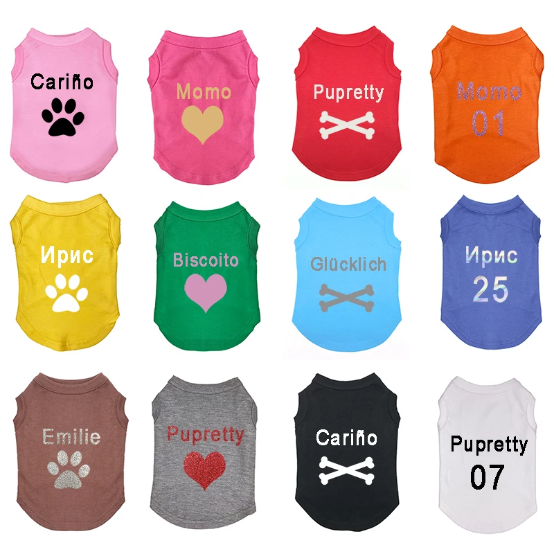 Camisetas con personalidad para mascotas, ropa con estampado bonito de verano para cachorros y gatos, logotipo de identificación personalizado, ropa colorida, ropa para mascotas a la moda, disfraz para perros - imagen 2