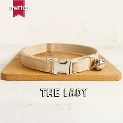 MUTTCO Collar de perra hecho a mano en marrón claro