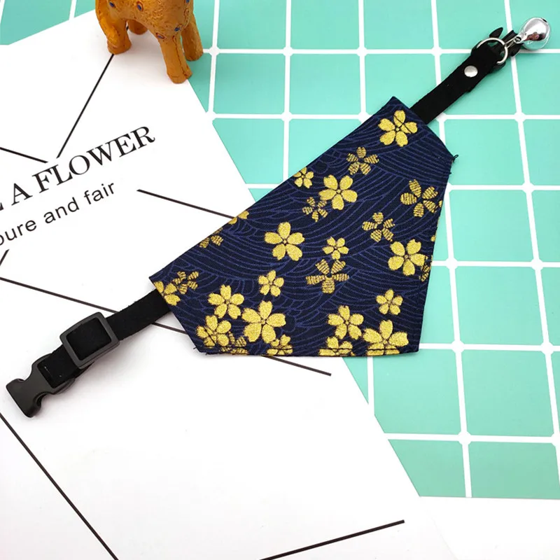 Collar ajustable japonés para perros pequeños, toalla bonita para perritos y gatos al aire libre, bufanda estampada, diseño de pañuelo para perros - imagen 5