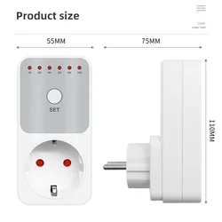 Temporizador enchufable TM04 LED 16A 1h-10h para mascotas en casa