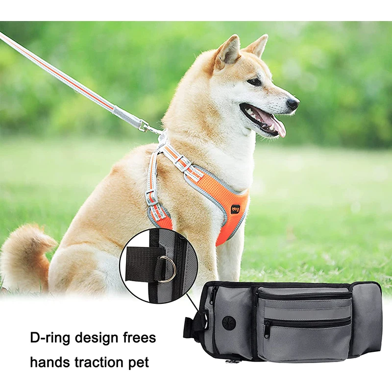Benepaw-Bolsa duradera para mascotas, dispensador de bolsas para excrementos, correa ajustable para la cintura y el hombro, para entrenamiento de mascotas, juguetes para Kibbles - imagen 3