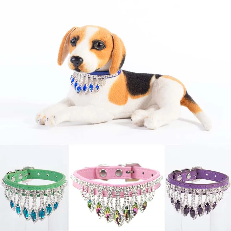 Collar de cristal para perro, collar de diamantes de imitación, brillante, joyería de boda para mascotas, accesorios para cachorro, Chihuahua, Yorkshire, moda - imagen 4