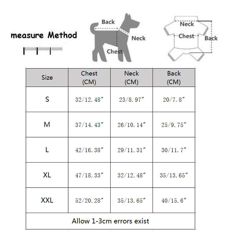 Pijama Frutas - Tabla de tallas