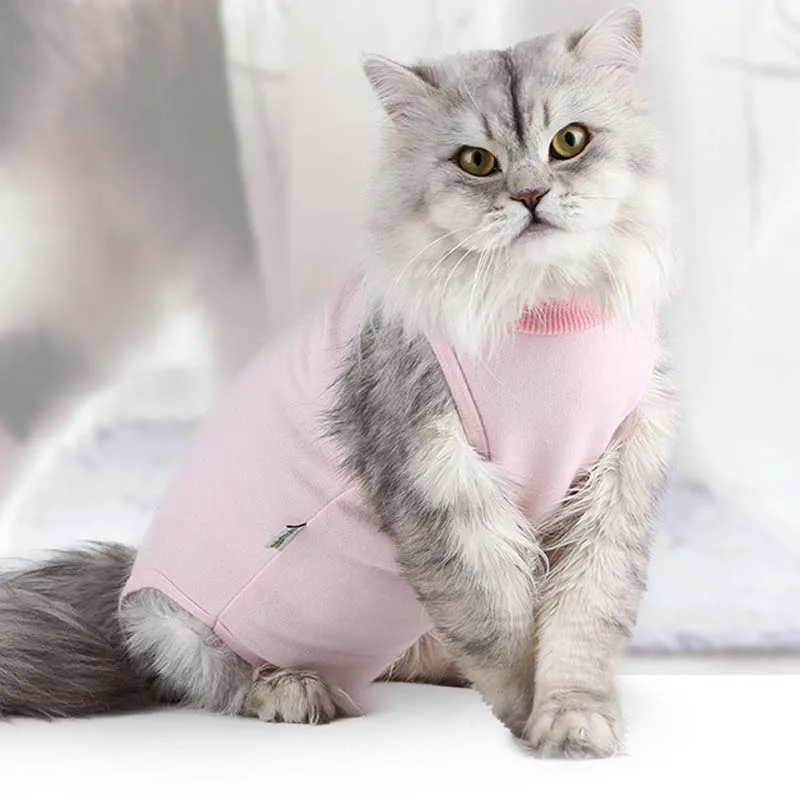 Ropa de algodón para rehabilitación de mascotas, traje de protección de recuperación postoperatoria para gatos, chaleco para gatitos, accesorios para gatos - imagen 4