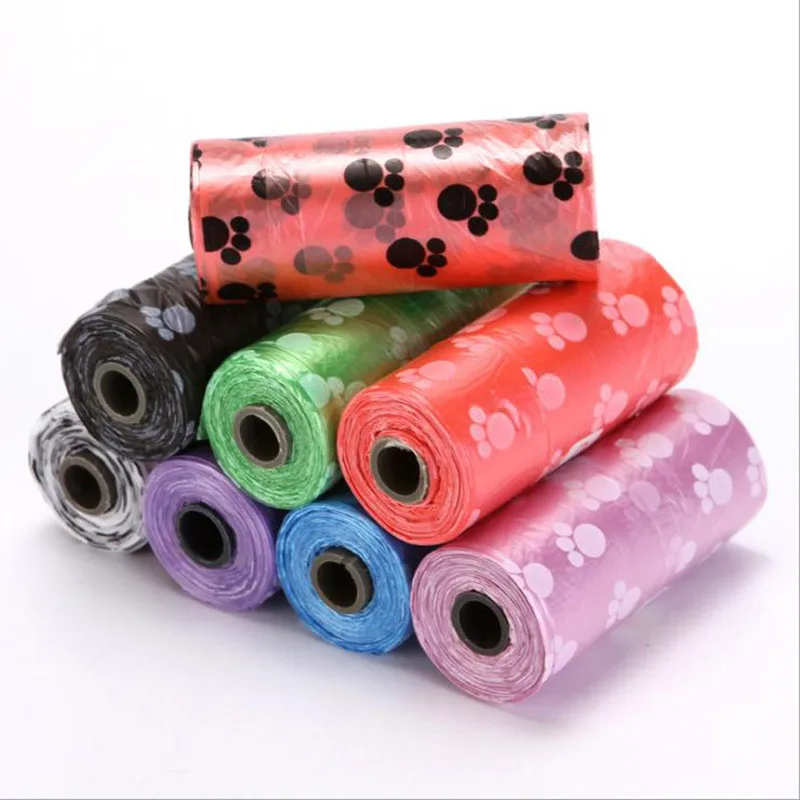 10 rollos de 150 Uds. Bolsa para caca de perro, suministro para mascotas, bolsa de arena con estampado de caca de perro y gato, bolsa biodegradable para limpieza del hogar al aire libre, bolsa de basura de repuesto - imagen 3