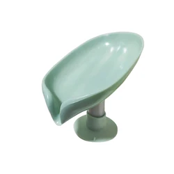 Dispensador de jabón con ventosa para baño - Forma de hoja decorativa