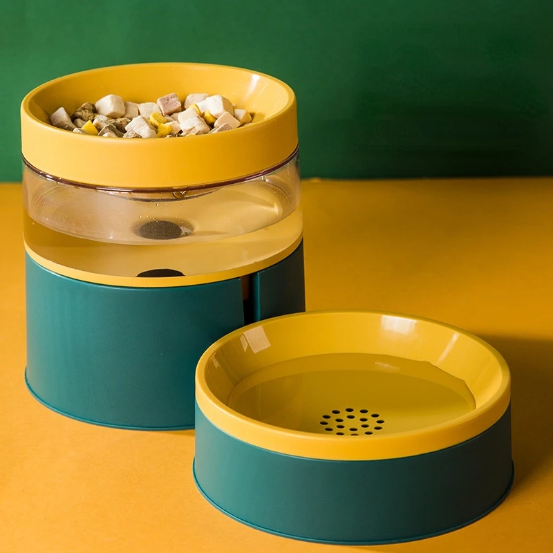 Tazón doble de riego automático para mascotas, alimentador de agua para gatos, protector de cuello, tazón para beber - imagen 2