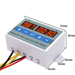ZFX-W3020 Controlador de tiempo de temperatura inteligente digital Módulo de interruptor de temporizador de termostato -55 ~ 110 ℃   Controlador de tiempo