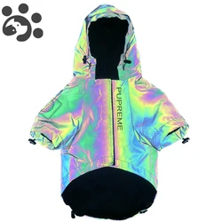 Abrigo cortavientos impermeable para perro con reflectantes de seguridad