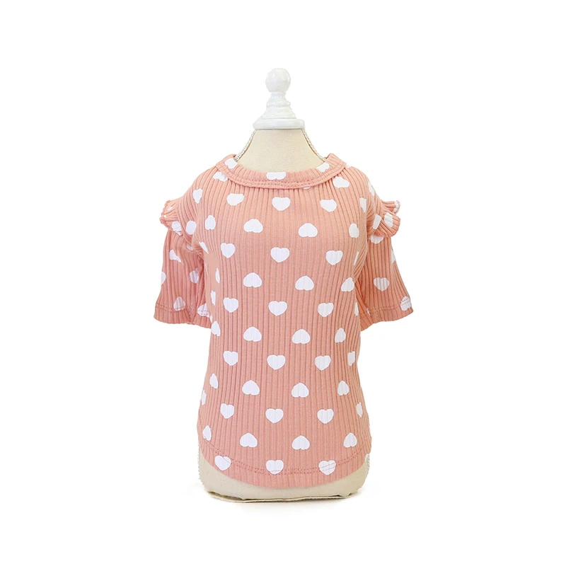 Ropa de algodón para perros pequeños, suéter con estampado romántico para cachorros y gatos, camisas Yorkies Shih Tzu, ropa para Mascotas, otoño e invierno - imagen 5