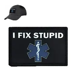 Parche divertido I Fix Stupid para ropa de perros y gatos