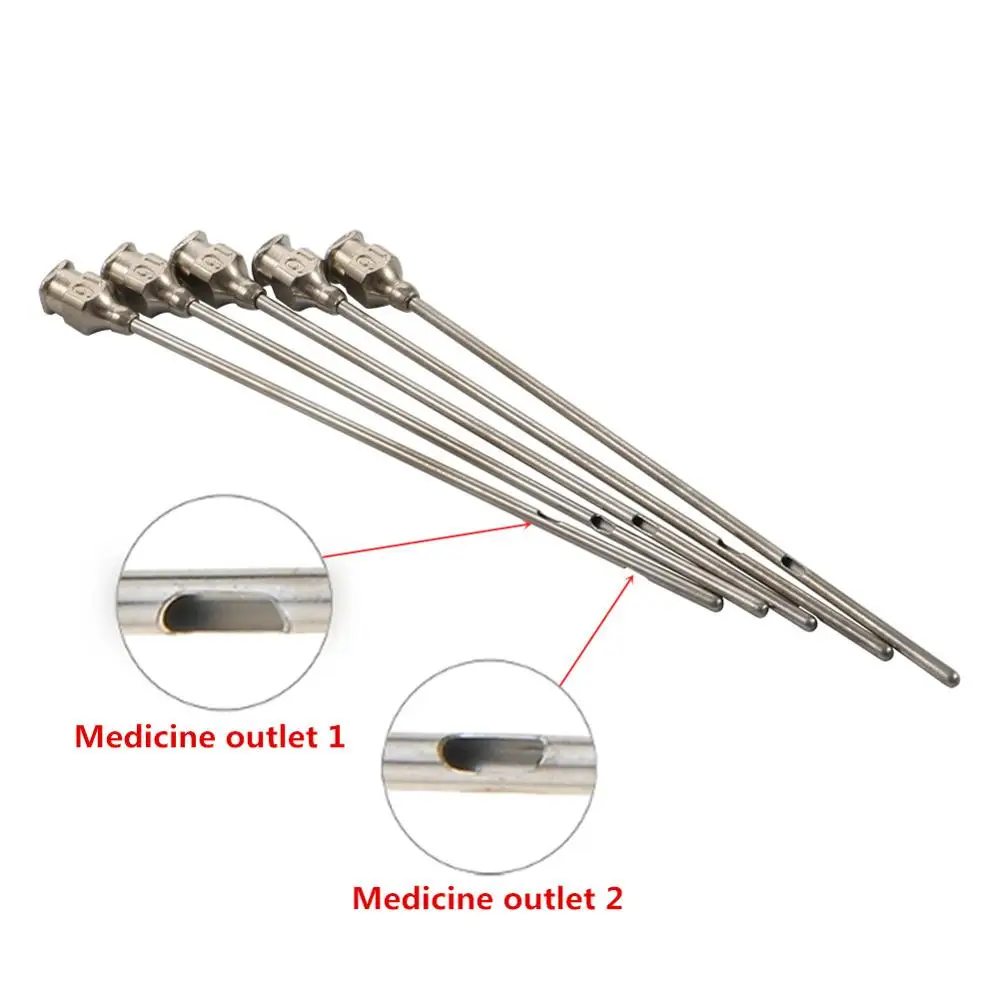 20 piezas tetina de vaca aguja de paso de leche mastitis inyección udder infusión punción ruminal tratamiento de cánula de trocar de acero inoxidable - imagen 4