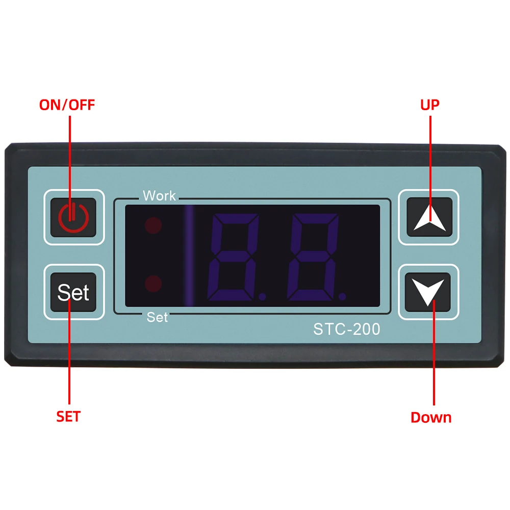 Minicontrolador de temperatura STC-200, termostato Digital de microordenador, CA de 220V, controlador de refrigeración y calefacción - imagen 5