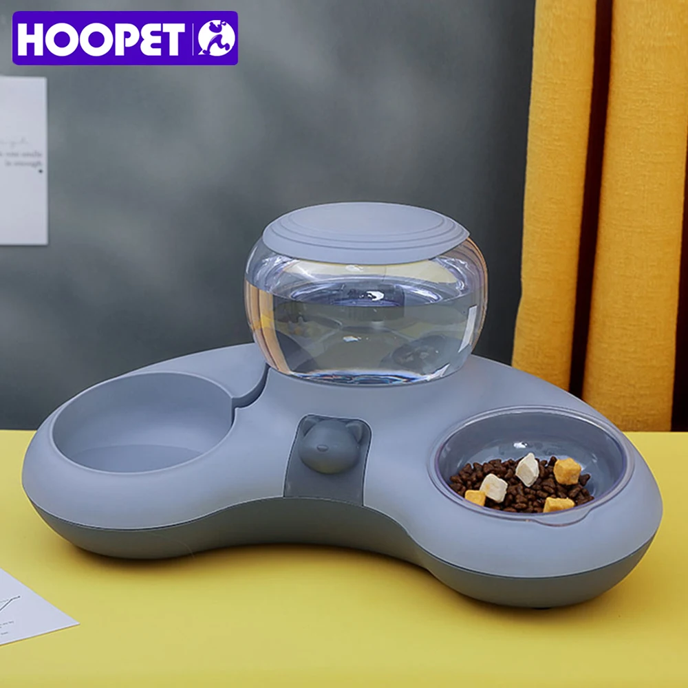 HOOPET-cuenco de alimentación automático para gatos, cuenco antideslizante, soporte de comida para perros, osito de peluche, nuevo estilo
