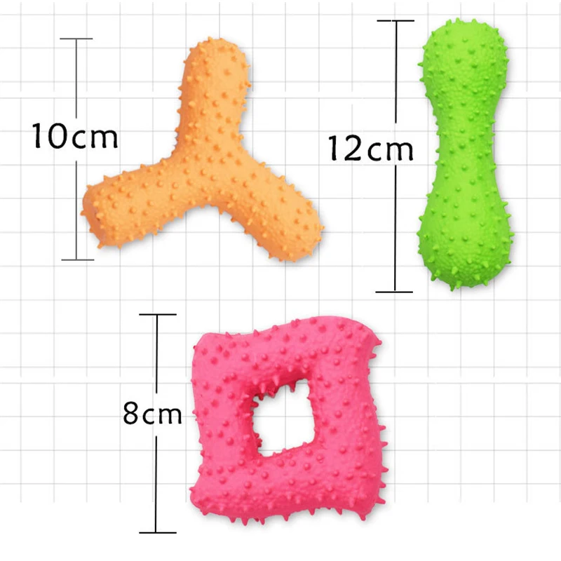 Juguete de goma de seguridad para perros pequeños, juguetes para masticar con hueso de Cactus, limpieza de dientes, accesorios para mascotas - imagen 3
