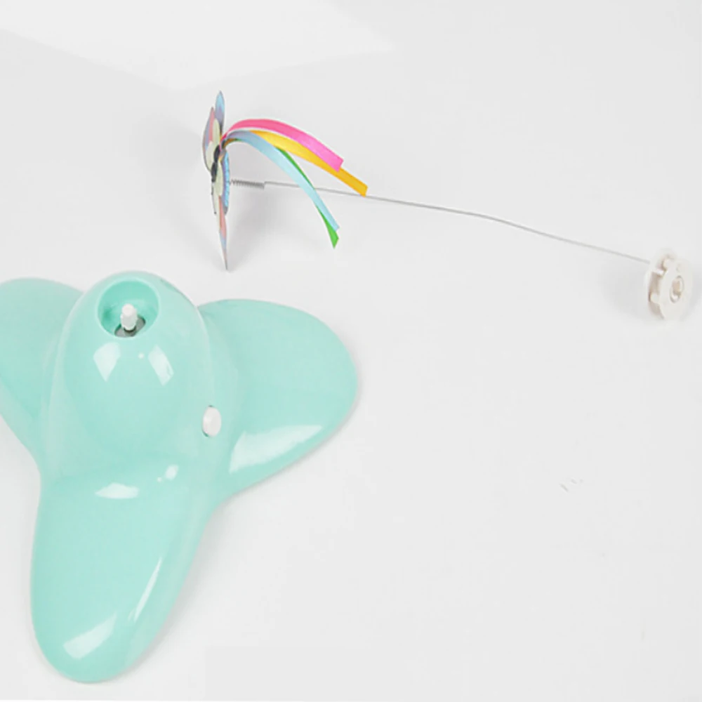 Juguete eléctrico giratorio automático para gatos, juguete interactivo con forma de mariposa revoloteadora colorida, divertido gatito, cachorro, accesorios - imagen 2