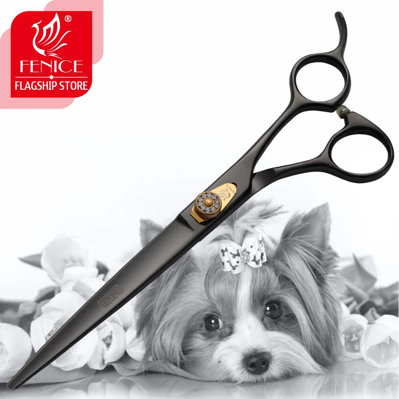 Fenice 7/7, 5/8 pulgadas herramientas profesionales de aseo para mascotas tijeras de corte tijeras de corte de pelo para perros/gatos tijeras rectas - imagen 2