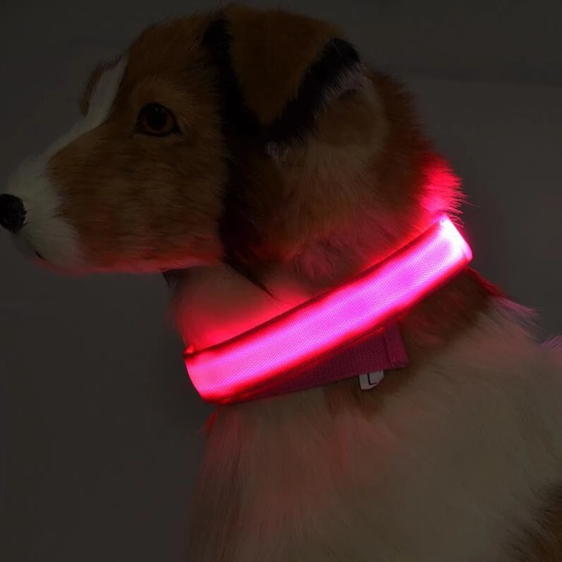 Collar LED de nailon para mascotas, Correa fluorescente luminosa para perros, suministros para mascotas, seguridad nocturna, brilla en la oscuridad - imagen 5