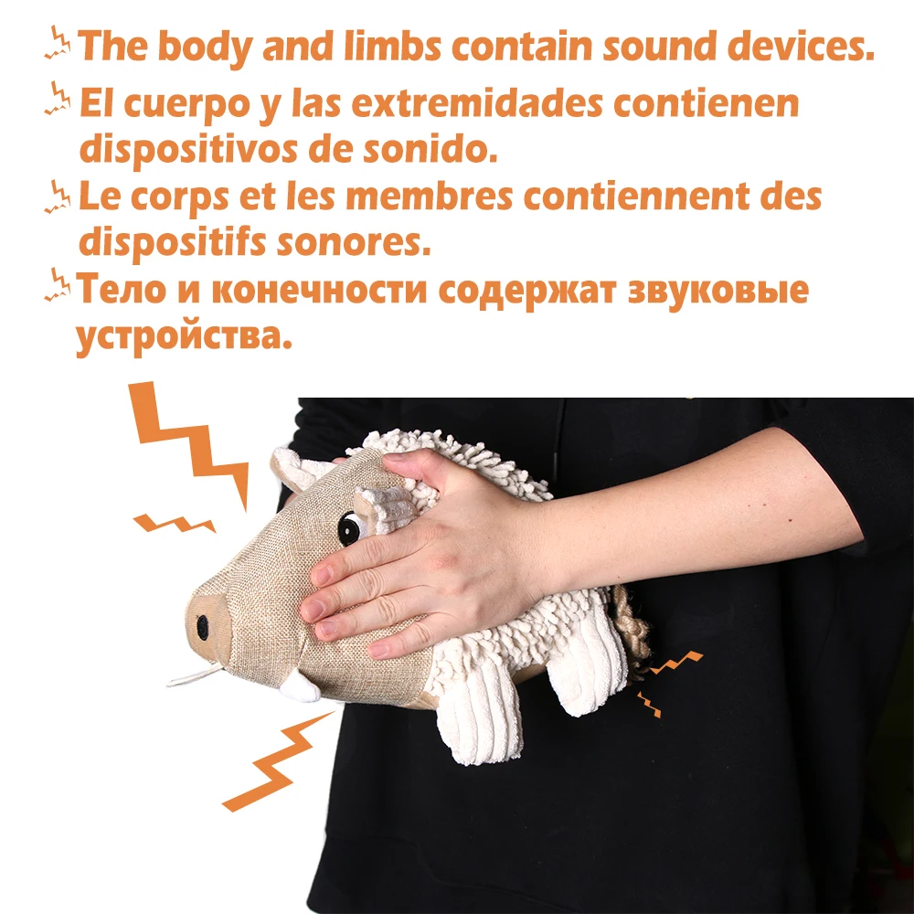 Perro chirriante Juguetes para perros pequeños y grandes, juguete interactivo para masticar, juguete chirriante con forma de Animal para masticar agresivo, chirriador para perros - imagen 3